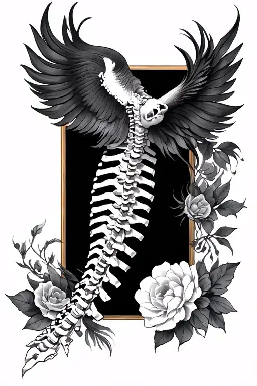 "Athens Grace Ayar Parses" Vertical Spine Tattoo tattoo design idea
