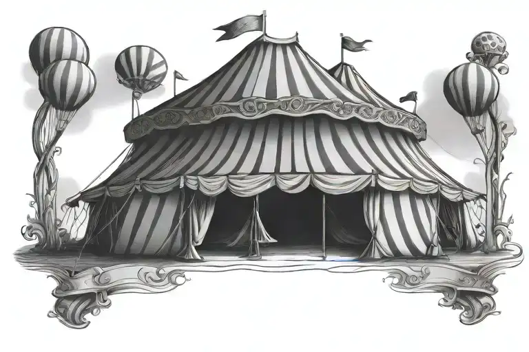 circus tent tattoo design idea