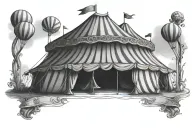circus tent tattoo design idea