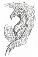 fenix emerging from fire tattoo design idea