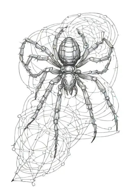 black widow spider crawling tattoo design idea