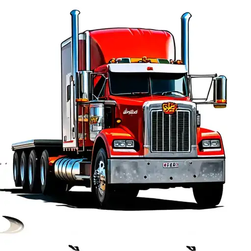 Turnpike J with a eighteen wheeler semi truck picture tattoo design idea