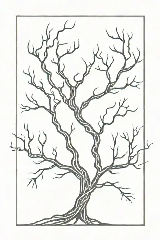 poison tree with flowing blood bloody and words instead of branches pierced by a blade made of many curved lines vector  tattoo design idea