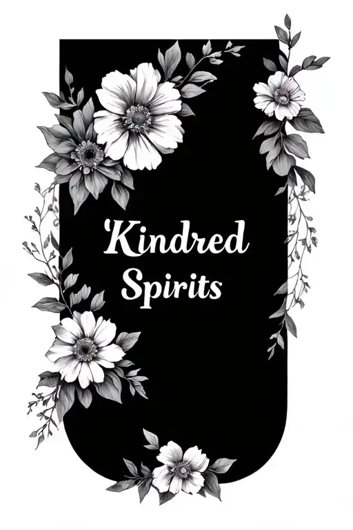 "Kindred Spirits" floral underline Also include tattoo design idea