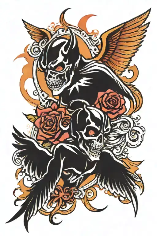 good vs evil tattoo design idea