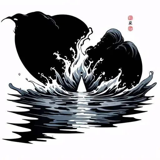 A simple water ripple design emanating from a central point, representing Tanjiro’s Water Breathing technique and his ca tattoo design idea