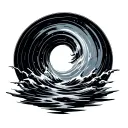 A simple water ripple design emanating from a central point, representing Tanjiro’s Water Breathing technique and his ca tattoo design idea