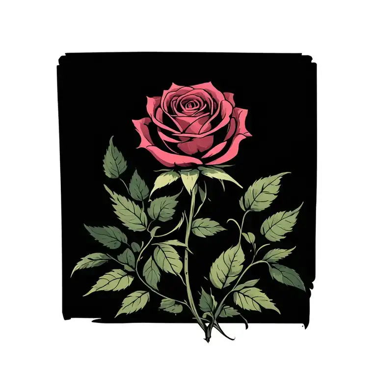 rose intertwined representing tattoo design idea