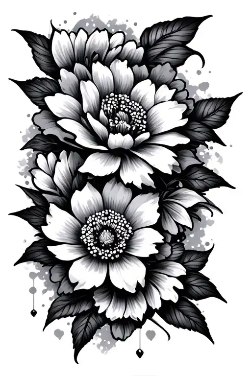 Japanese floral tattoo design idea