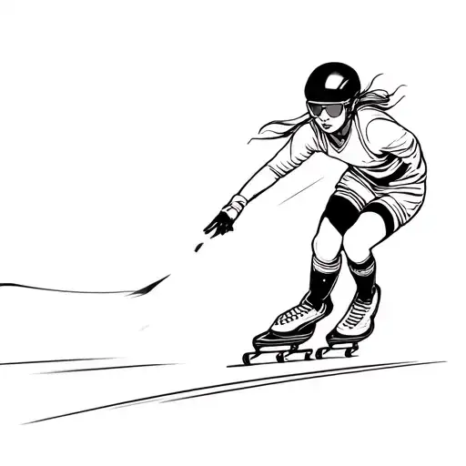 speed skating tattoo design idea