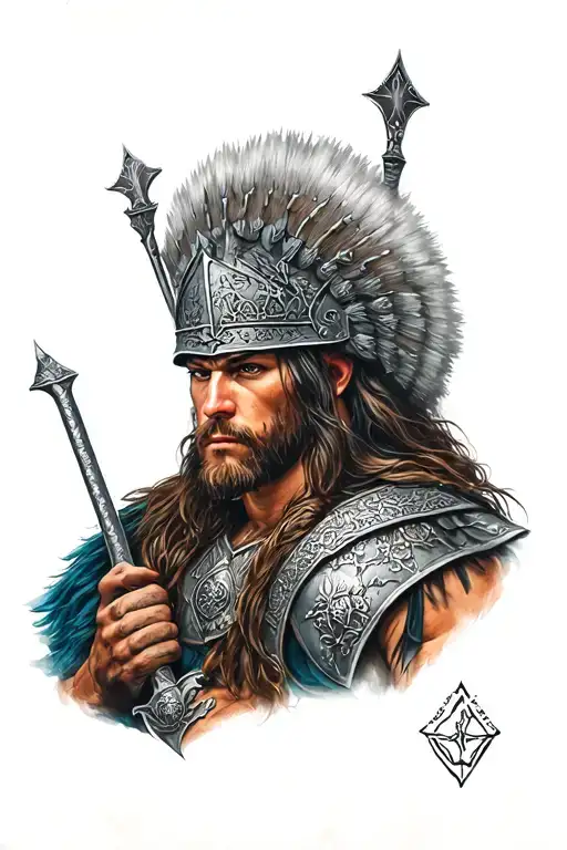 Scottish warrior tattoo design idea