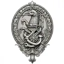 gadsden flag flintlock pistols tattoo design idea