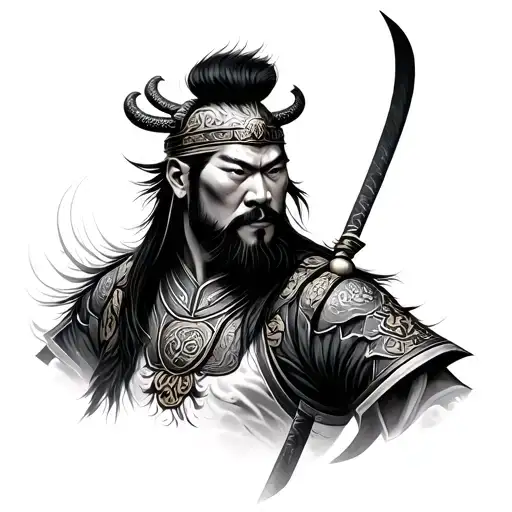 Chinese Warrior tattoo design idea