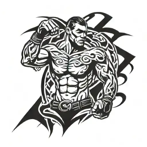 mma fighter tattoo design idea