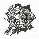 mma fighter tattoo design idea