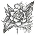 The name Shawna with a feather pen writing underneath: 12/03/2012 is the day my life began with you. tattoo design idea