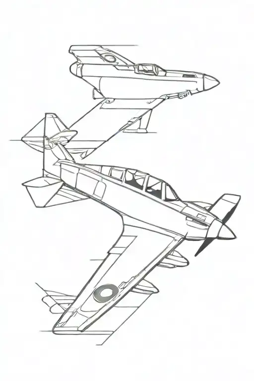 fighter jet spitfire tattoo design idea