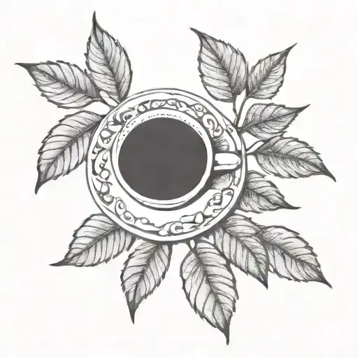  branch of coffee with beans  tattoo design idea