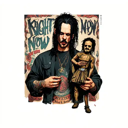 korn right now guy holding the issues doll  tattoo design idea