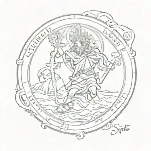 Saint Christopher coin cool tattoo design idea