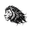 lion sin of pride tattoo design idea
