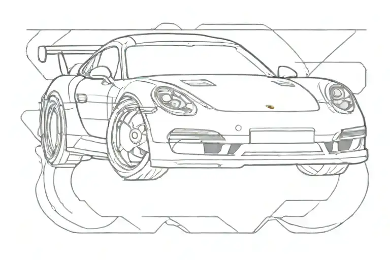 Porsche drifting tattoo design idea