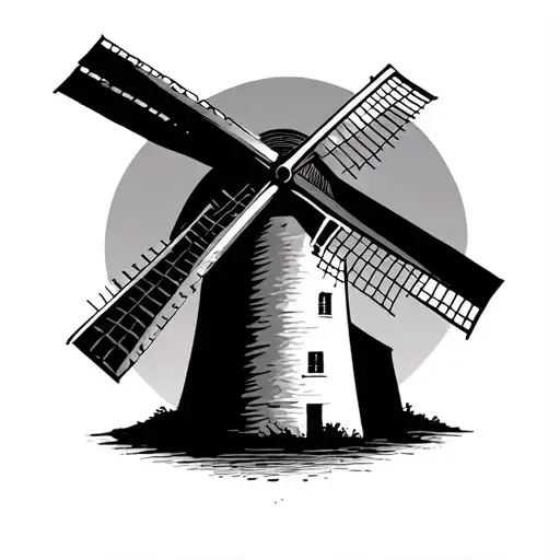 Windmill tattoo design idea