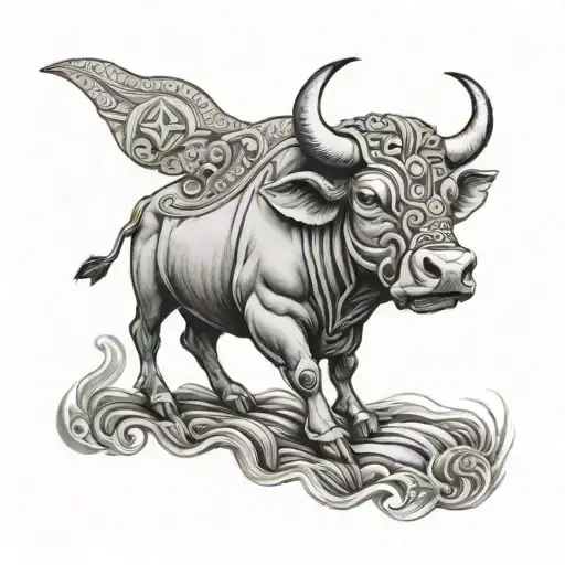 brahma bull thigh tattoo tattoo design idea