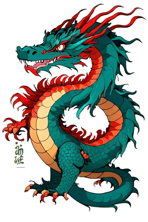 haku dragon from spirited away tattoo design idea