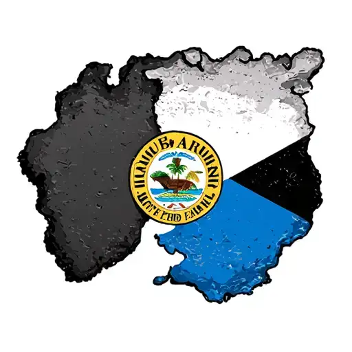 Aruba and Haiti land put together and in the middle with the Haiti's and aruba flag tattoo design idea