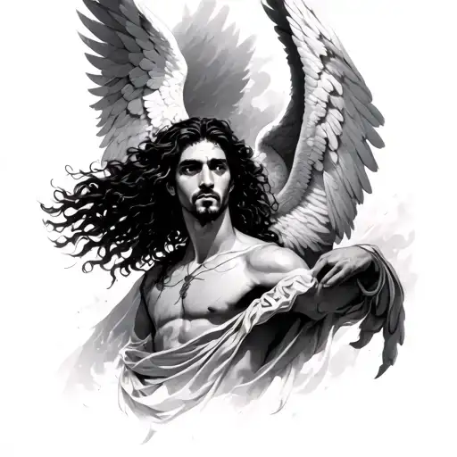 angel miguel arcangel combined tattoo design idea