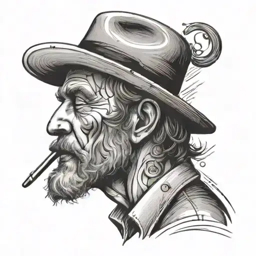 blues musician lonely man tattoo design idea