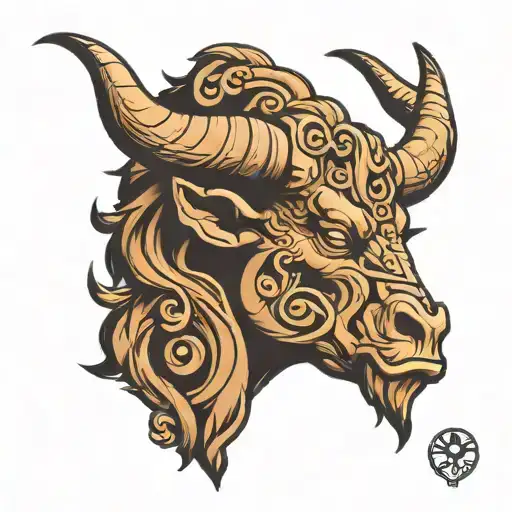 minotaur head tattoo design idea