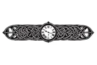 celtic castle clock tattoo design idea