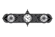 celtic castle clock tattoo design idea