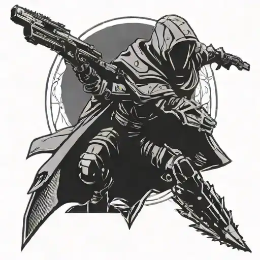 destiny 2 hunter silhouette tattoo design idea