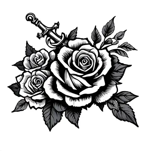 Traditional / Old School – Bold lines, bright colors, classic motifs (anchors, roses, daggers). tattoo design idea