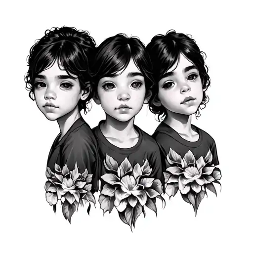 trio sibling tattoo tattoo design idea