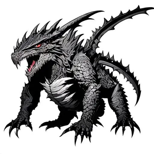 monster hunter monster tattoo design idea
