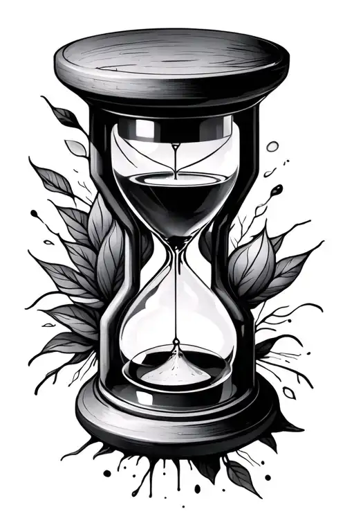 mental stability, discipline, and faith hourglass combined tattoo design idea