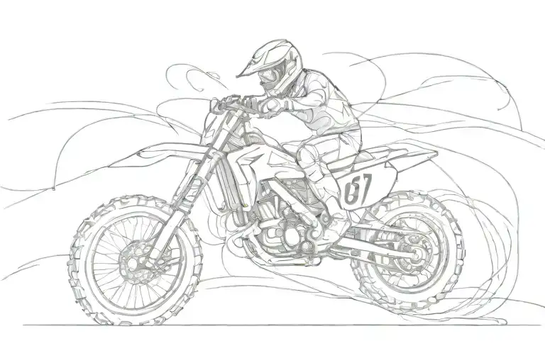Design a minimalist sketch of a motocross track intertwined with a stethoscope to represent your love for motocross and nursing tattoo design idea
