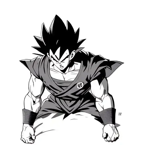 vegeta dragon ball, Gausin, NLMB, 1999 tattoo design idea
