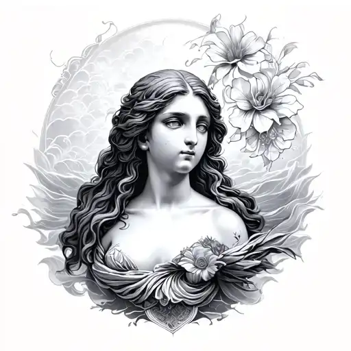birth of venus modern tattoo design idea