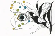 Colourful peacock feather tattoo design idea