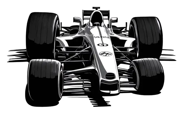 f1 car one piece tattoo design idea