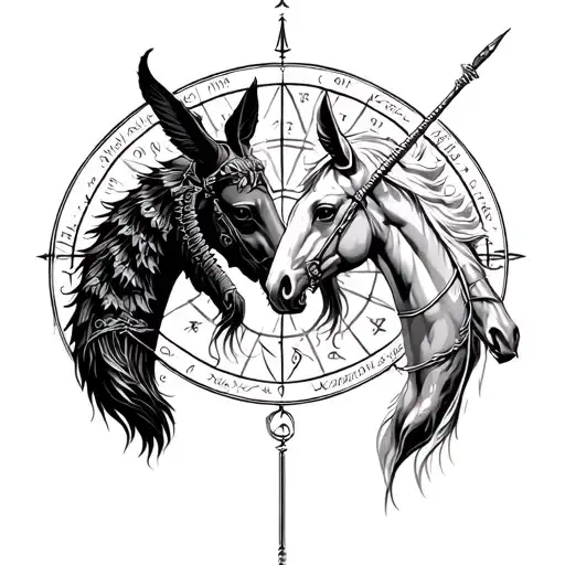 Libra And Sagittarius Combined tattoo design idea