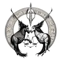 Libra And Sagittarius Combined tattoo design idea