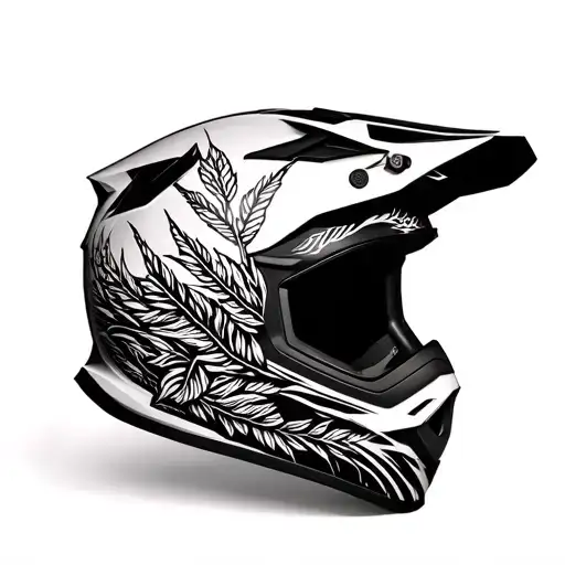 Motocross helmet with a nature-inspired design tattoo design idea