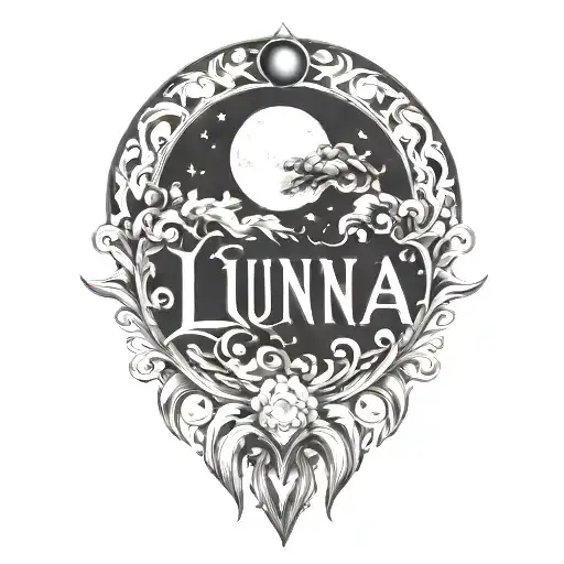 luna name tattoo tattoo design idea