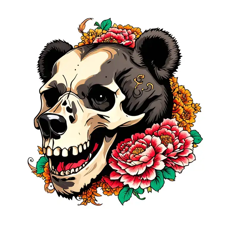 Bear skull tattoo design idea